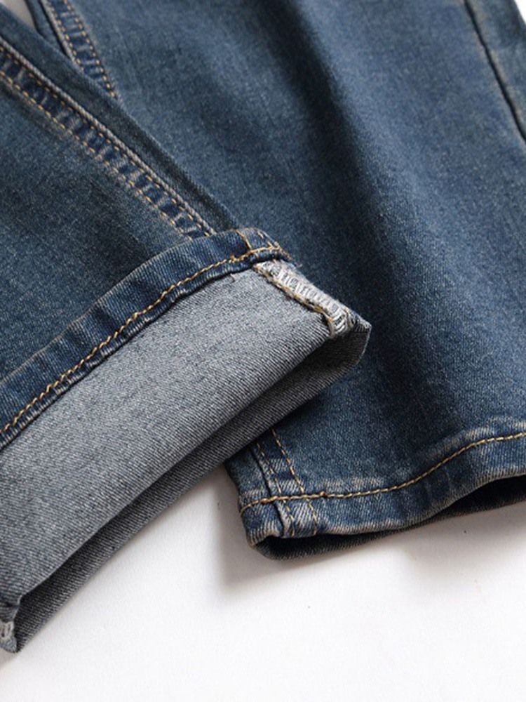 Slitasje Rett Europeisk Midje Jeans For Menn