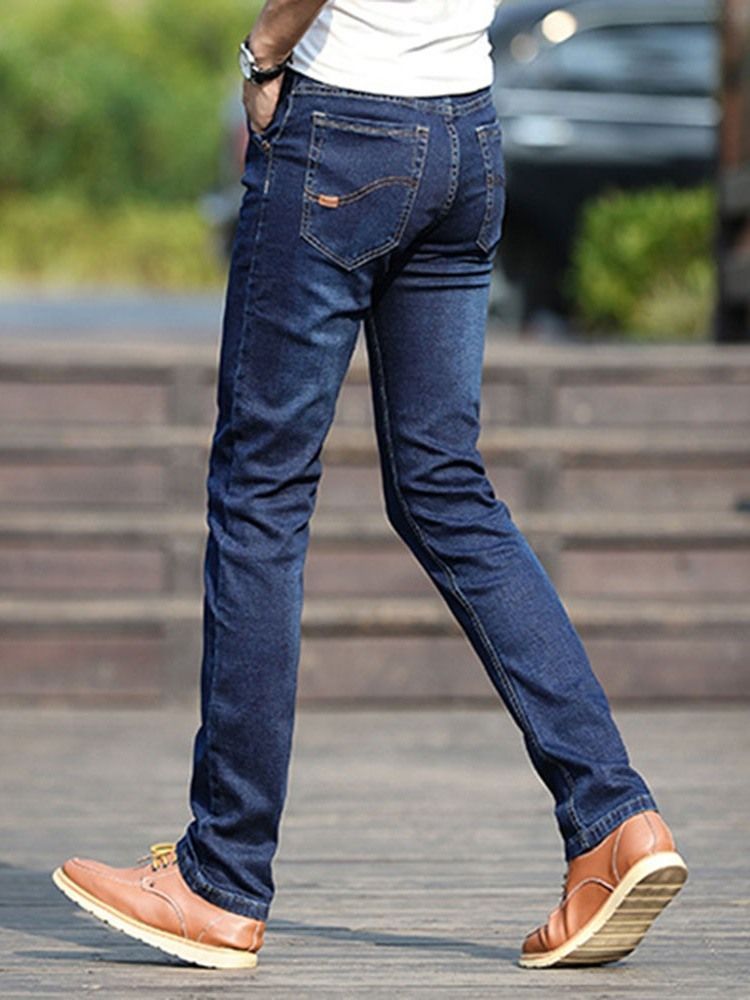 Vanlig Europeisk Midje Jeans For Menn