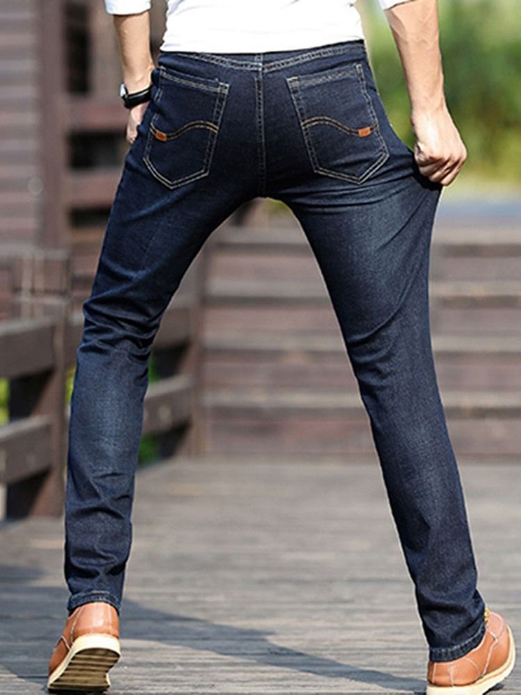 Vanlig Europeisk Midje Jeans For Menn