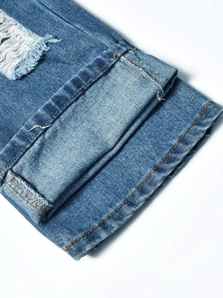 Vaskbare Slanke Jeans Med Glidelås For Kvinner