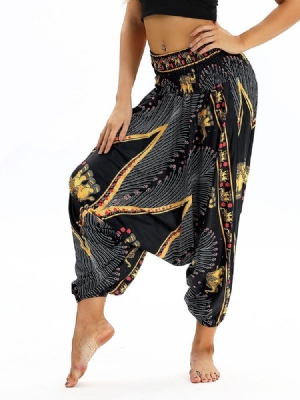 Bohemia Print Harem Yoga Pants For Kvinner