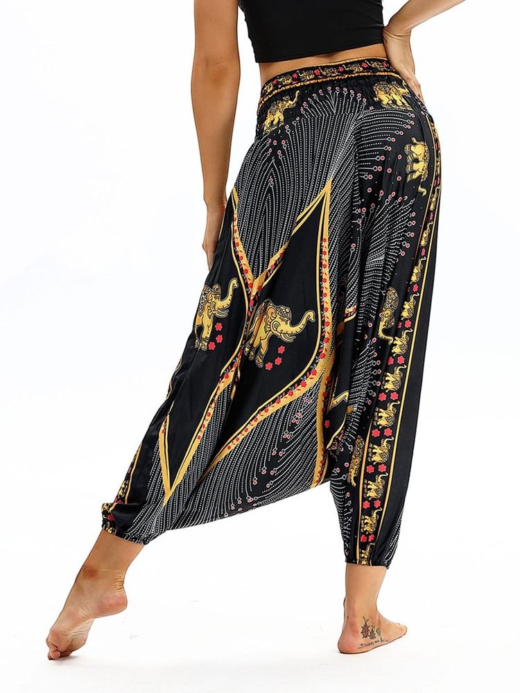 Bohemia Print Harem Yoga Pants For Kvinner