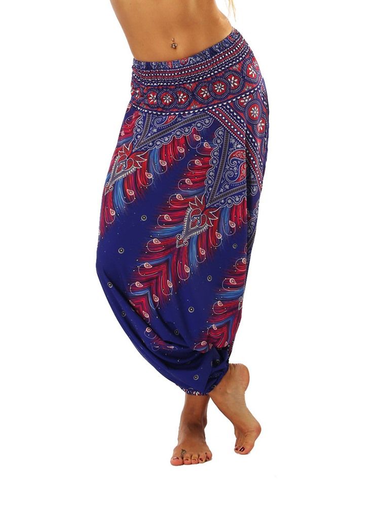 Bohemian Geometry Print For Kvinner Looseyoga Harem Pants