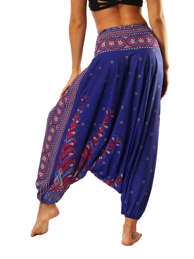 Bohemian Geometry Print For Kvinner Looseyoga Harem Pants