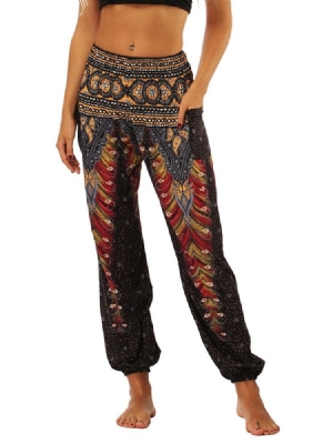 Boho Geometrisk Trykk For Kvinner Street Dance Yoga Bukser