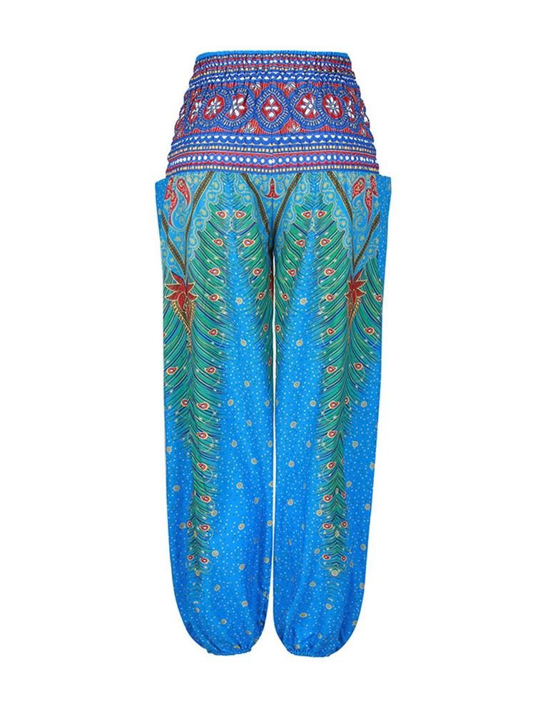 Boho Print Geometric Street Dance Yoga Bukser For Kvinner