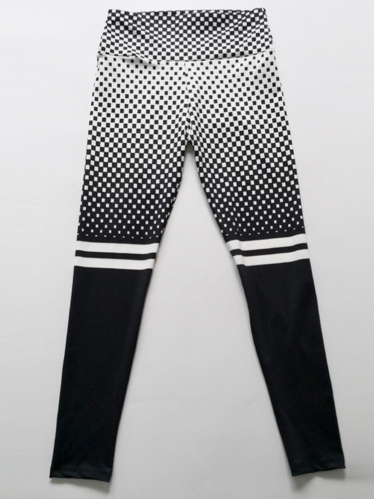 Color Block Plaid Print High Waist Dame Leggings Yoga Pants High Waist Tiktok Leggings