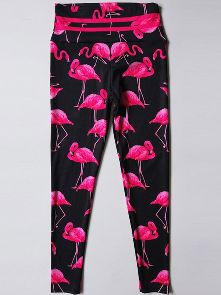 Flamingo-trykk For Kvinner Animal Fitness Gym Sports Yoga Leggings Yoga Pants High Waist Tiktok Leggings