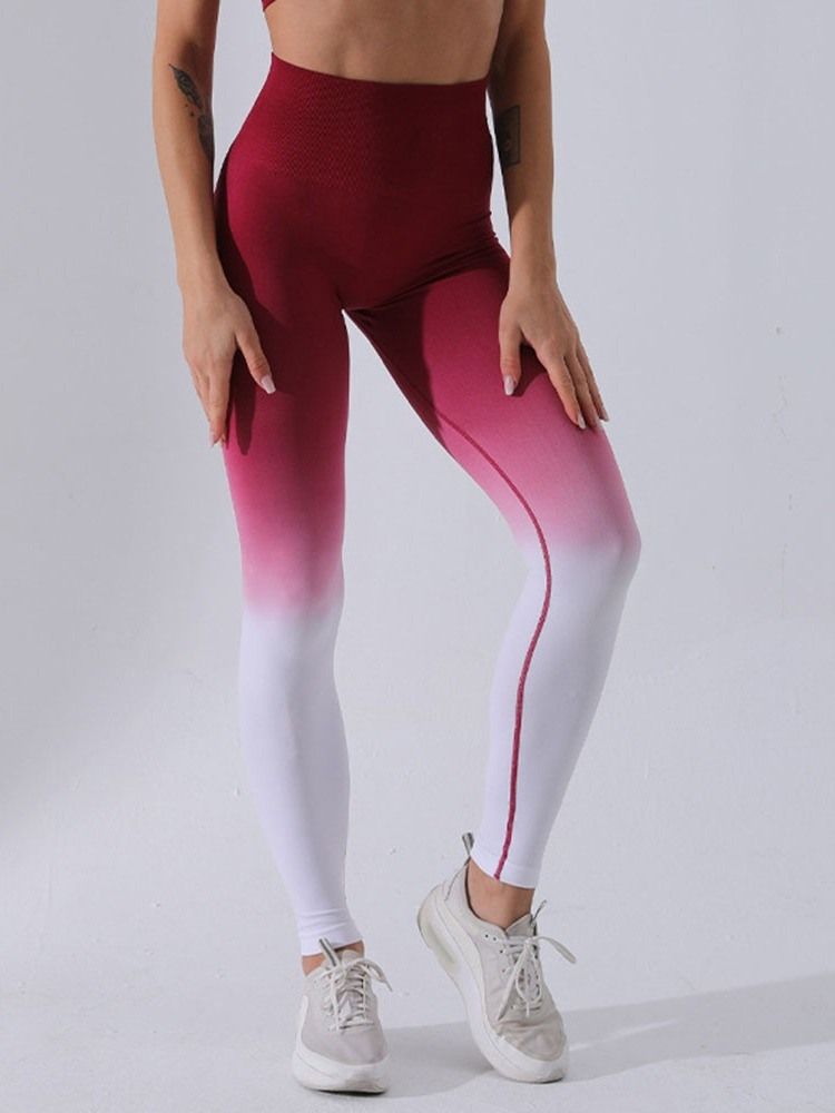 Kvinner Gradient Nylon Pustende Full Lengde Løpebukser Yoga Bukser Høy Midje Tiktok Leggings