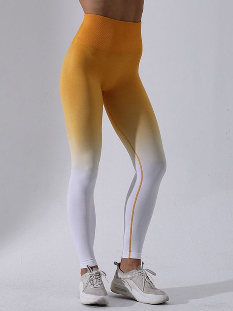 Kvinner Gradient Nylon Pustende Full Lengde Løpebukser Yoga Bukser Høy Midje Tiktok Leggings