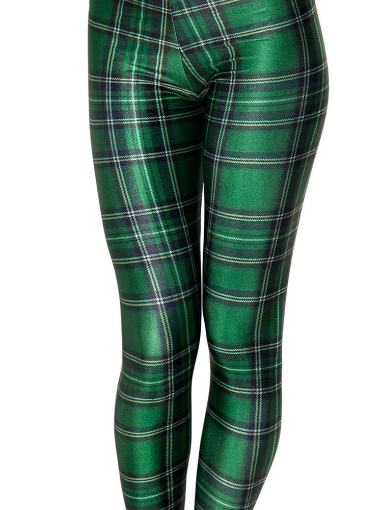 Kvinner Plaid Anti-sweat Print Yoga Pants High Waist Tiktok Leggings