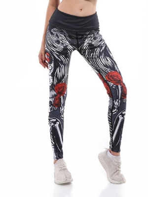 Kvinner Print Cartoon Anti-sweat Gym Sports Yoga Pants High Waist Tiktok Leggings