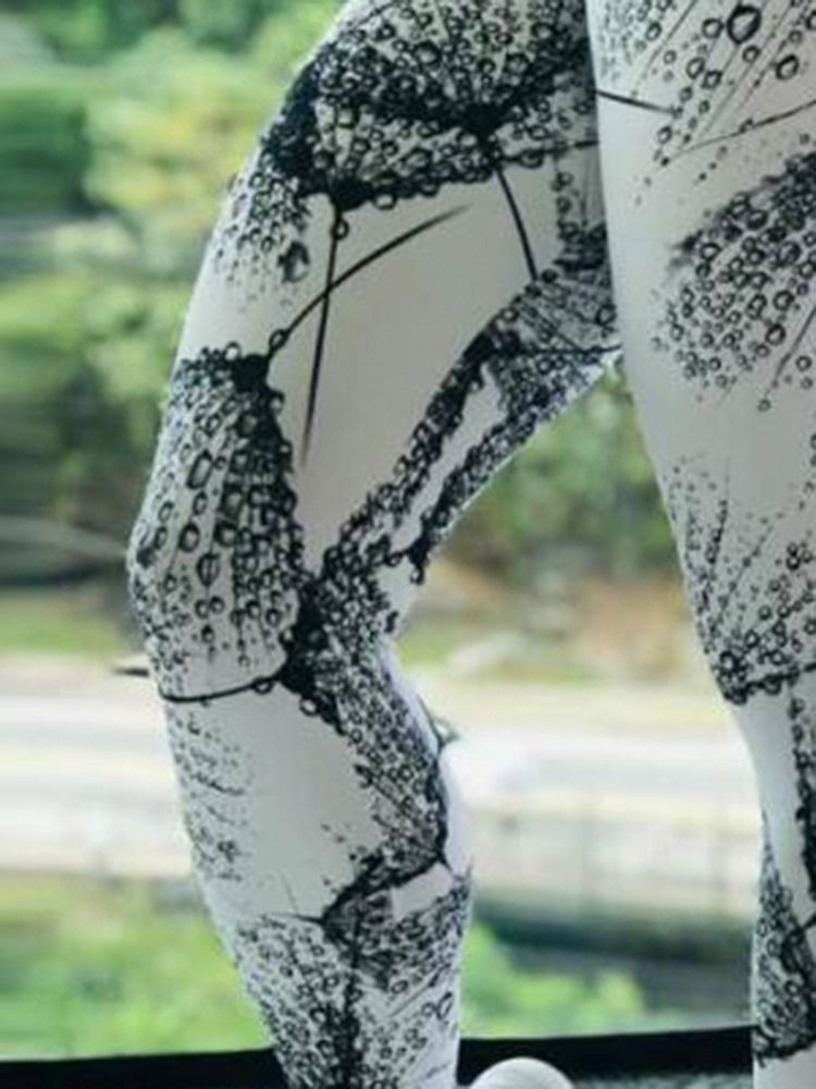 Kvinner Print Color Block Pustende Leggings I Yoga Med Lange Lengder Tiktok Leggings Med Høy Midje