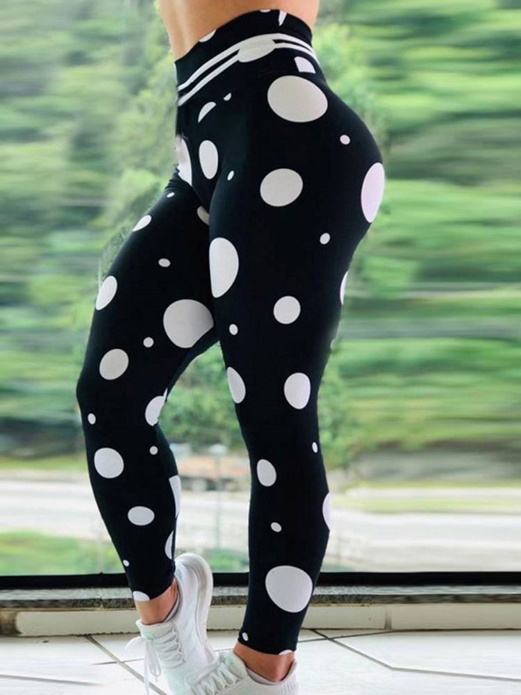 Kvinner Print Polka Dots Yoga Yogabukser Med Høy Midje Tiktok Leggings