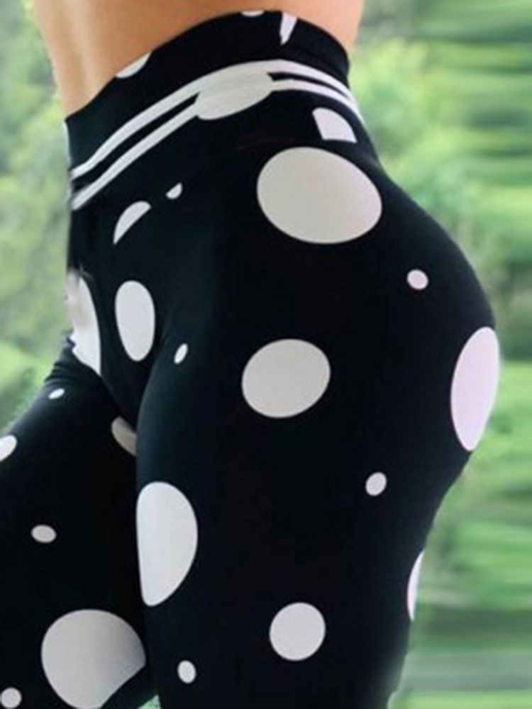 Kvinner Print Polka Dots Yoga Yogabukser Med Høy Midje Tiktok Leggings