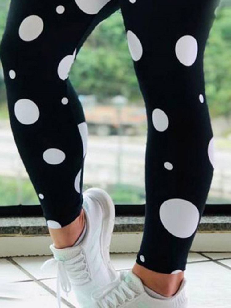 Kvinner Print Polka Dots Yoga Yogabukser Med Høy Midje Tiktok Leggings