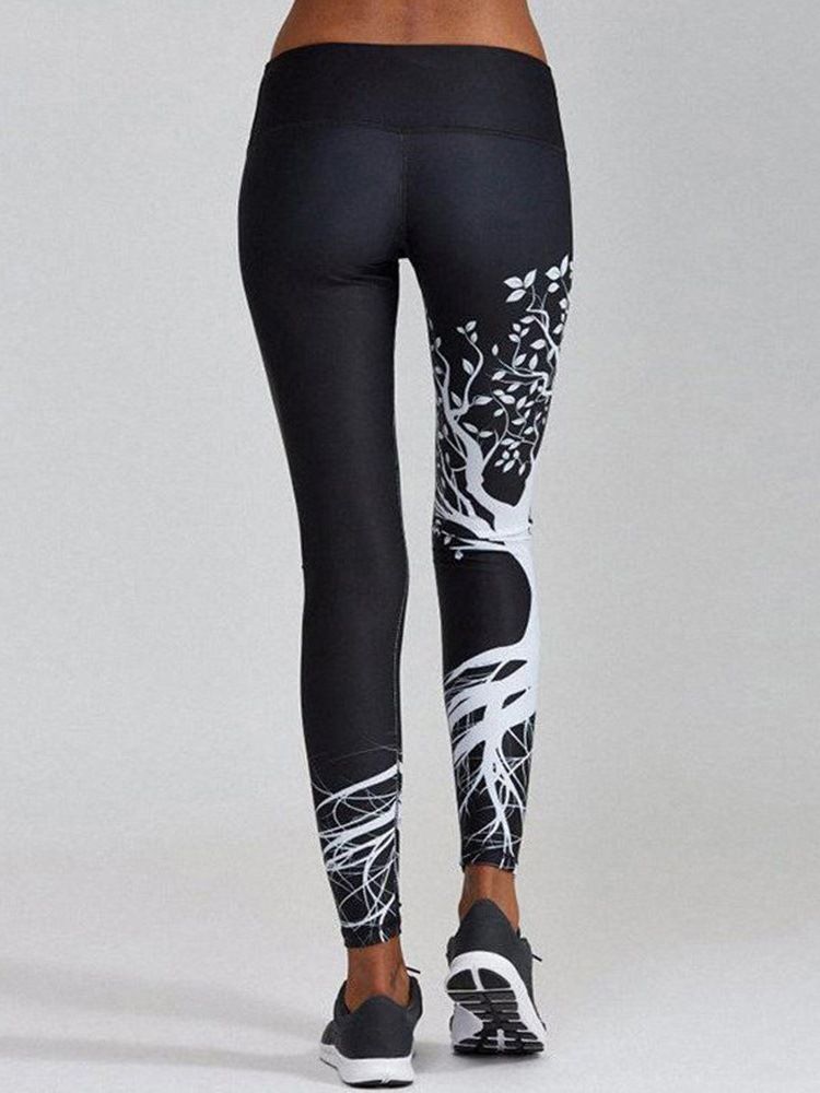 Kvinner Print Pustende Polyester Summer Yoga Bukser Tiktok Leggings Med Høy Midje