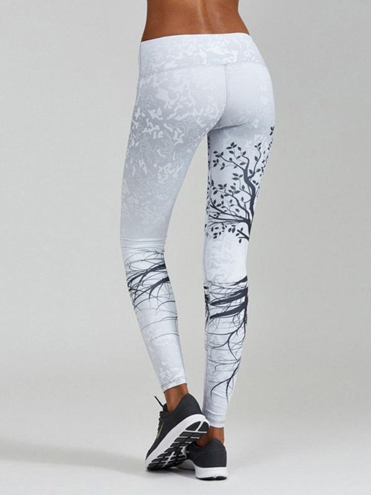 Kvinner Print Pustende Polyester Summer Yoga Bukser Tiktok Leggings Med Høy Midje