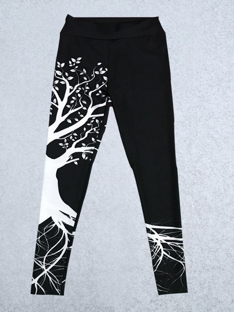 Kvinner Print Pustende Polyester Summer Yoga Bukser Tiktok Leggings Med Høy Midje