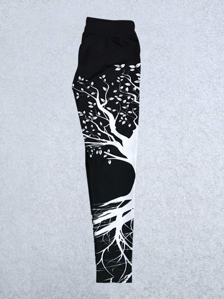 Kvinner Print Pustende Polyester Summer Yoga Bukser Tiktok Leggings Med Høy Midje