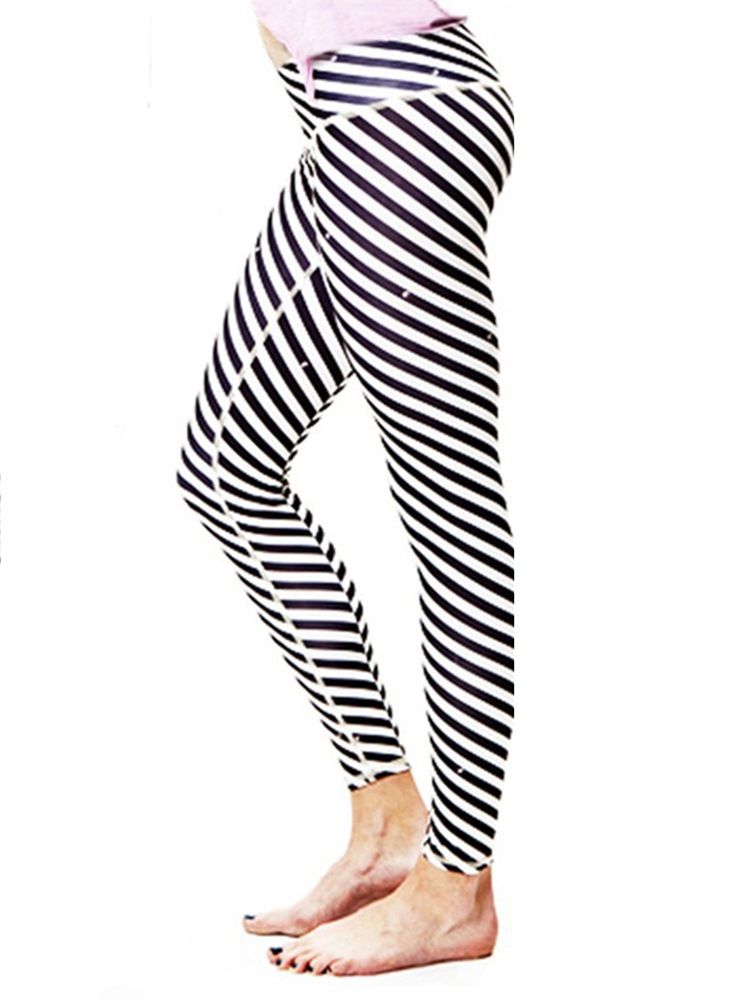 Kvinner Quick Dry Print Zebra Stripe Yoga Bukser Tiktok Leggings Med Høy Midje