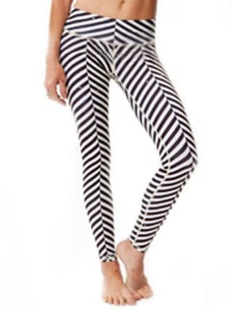 Kvinner Quick Dry Print Zebra Stripe Yoga Bukser Tiktok Leggings Med Høy Midje