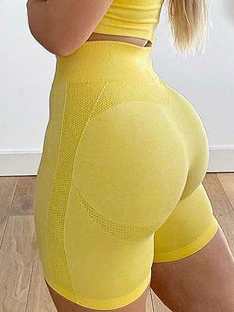 Kvinner Solid Nylon Sømløs Ledd Pustende Shorts Kvinne Bukser Yoga Bukser Høy Midje Tiktok Leggings