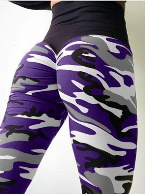 Kvinners Kamuflasje Anti-svette Yoga Leggings Yoga Bukser Høy Midje Tiktok Leggings