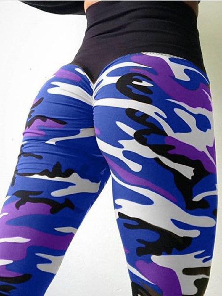 Kvinners Kamuflasje Anti-svette Yoga Leggings Yoga Bukser Høy Midje Tiktok Leggings