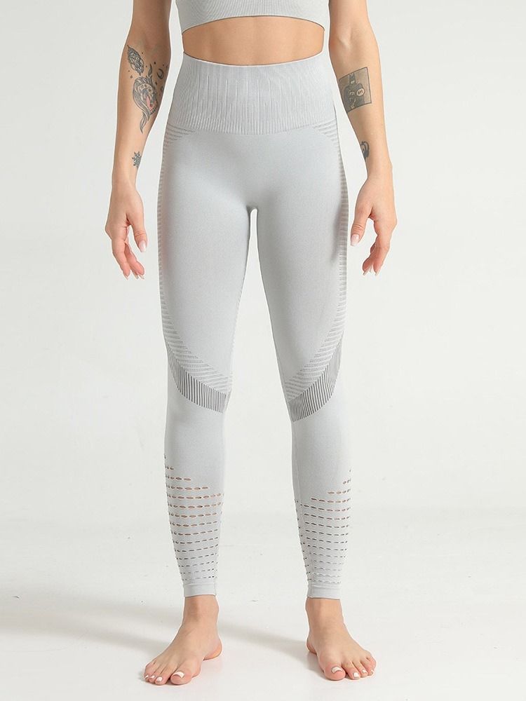 Kvinners Solide Lappeteppe Nylon Anti-svette Full Lengde Yogabukser Høy Midje Tiktok-leggings