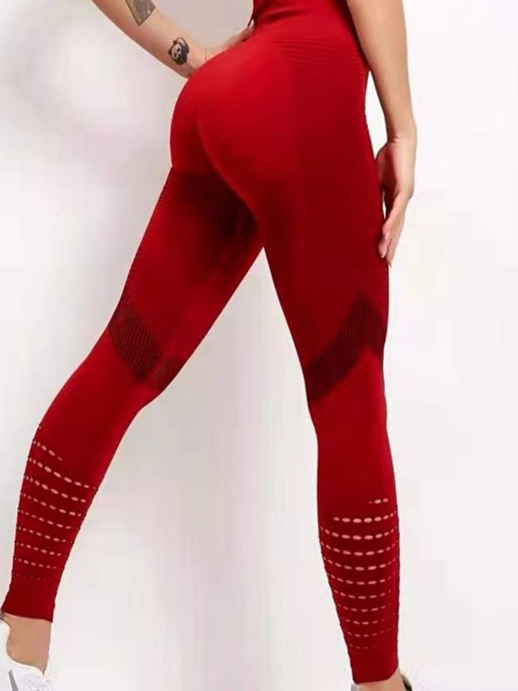 Kvinners Solide Lappeteppe Nylon Anti-svette Full Lengde Yogabukser Høy Midje Tiktok-leggings