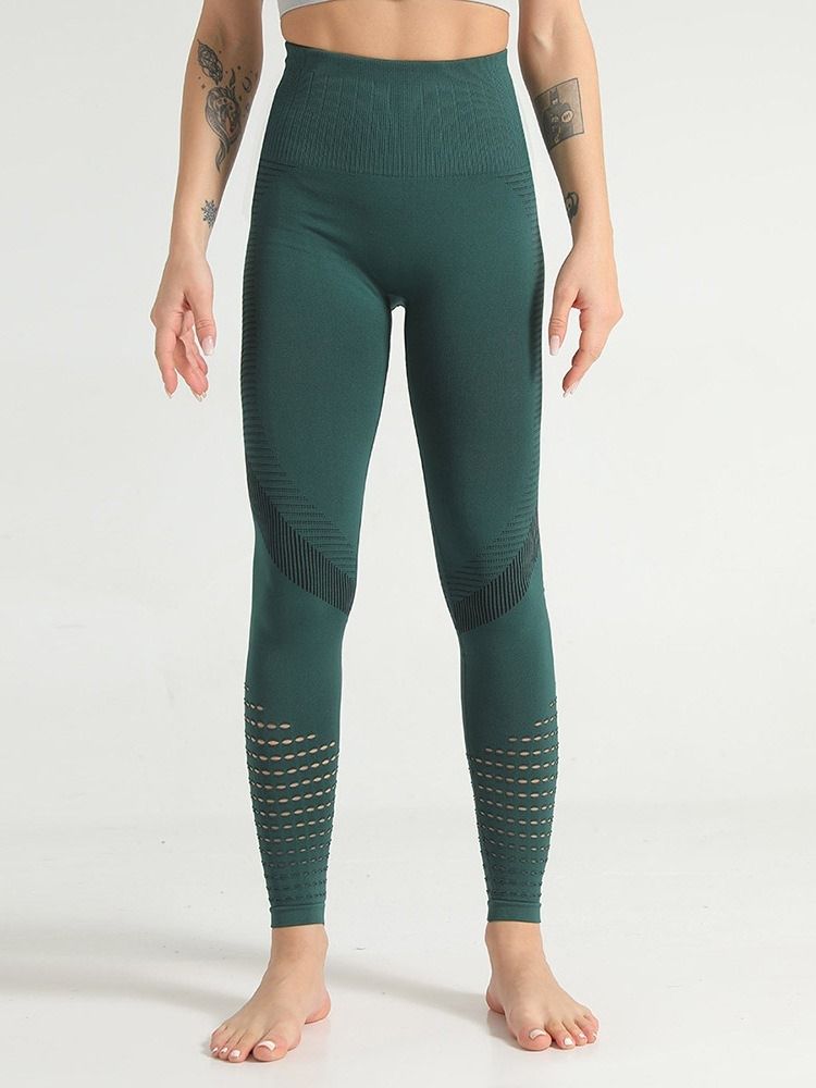 Kvinners Solide Lappeteppe Nylon Anti-svette Full Lengde Yogabukser Høy Midje Tiktok-leggings