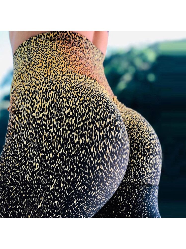 Kvinnetrykk Leopard Quick Dry Yoga Pants High Waist Tiktok Leggings Running