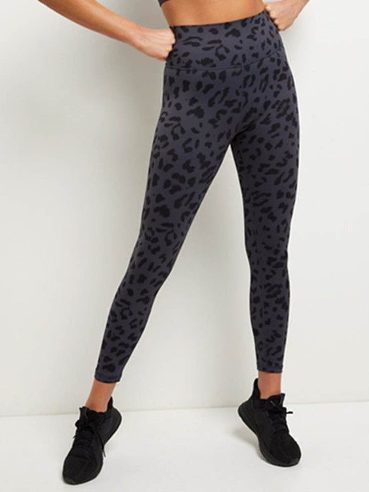 Leopard Bomullsblandinger For Kvinner Rask Tørr Sommertennisbukser Yogabukser Tiktok Leggings Med Høy Midje