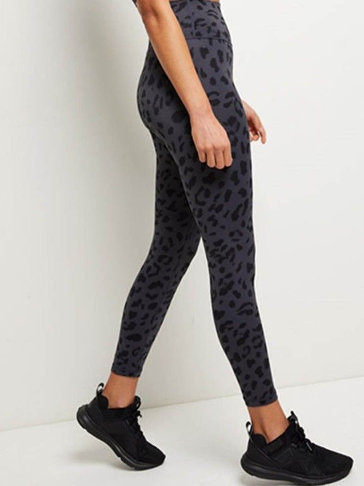 Leopard Bomullsblandinger For Kvinner Rask Tørr Sommertennisbukser Yogabukser Tiktok Leggings Med Høy Midje