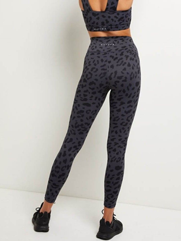 Leopard Bomullsblandinger For Kvinner Rask Tørr Sommertennisbukser Yogabukser Tiktok Leggings Med Høy Midje