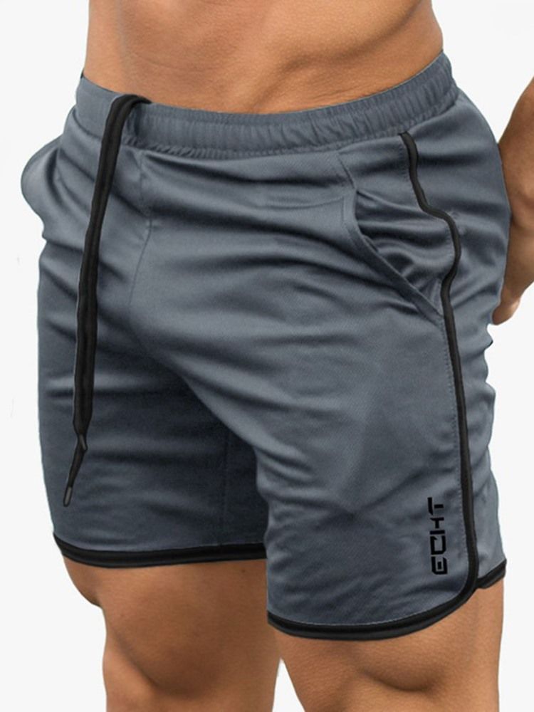 Men Letter Shorts Running Sports Pants