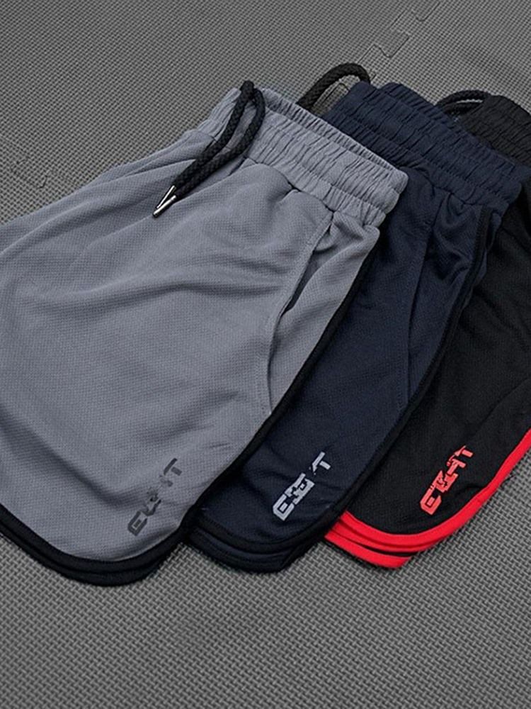 Men Letter Shorts Running Sports Pants