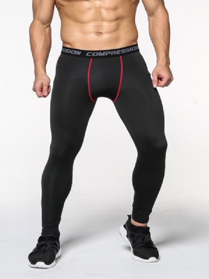 Menn Anti-svette Color Block Polyester Sport Leggings