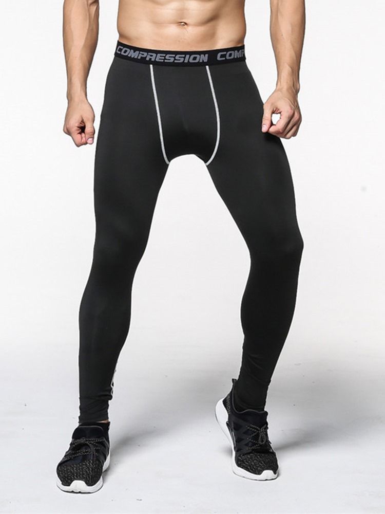 Menn Anti-svette Color Block Polyester Sport Leggings