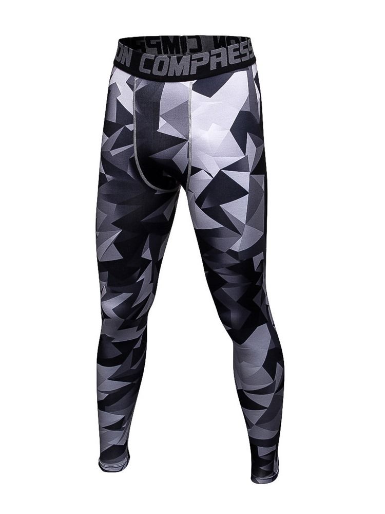 Menn Anti-svette Color Block Polyester Sport Leggings