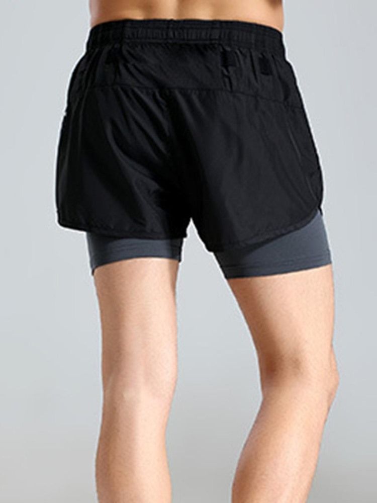 Menn Color Block Patchwork Gym Sportsshorts Summer Pants