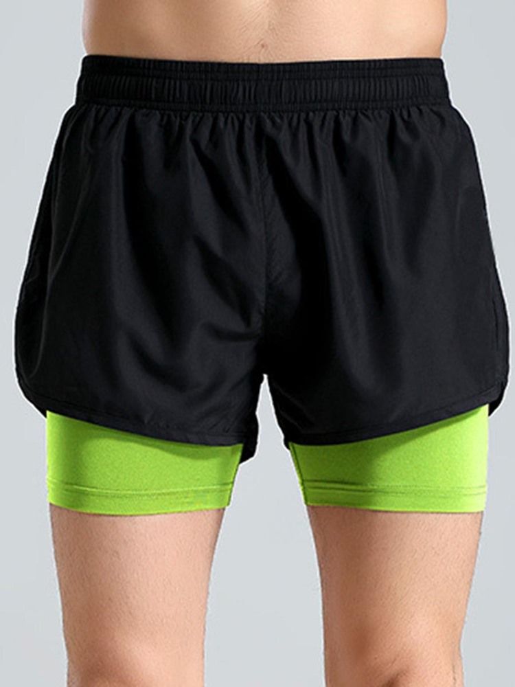 Menn Color Block Patchwork Gym Sportsshorts Summer Pants