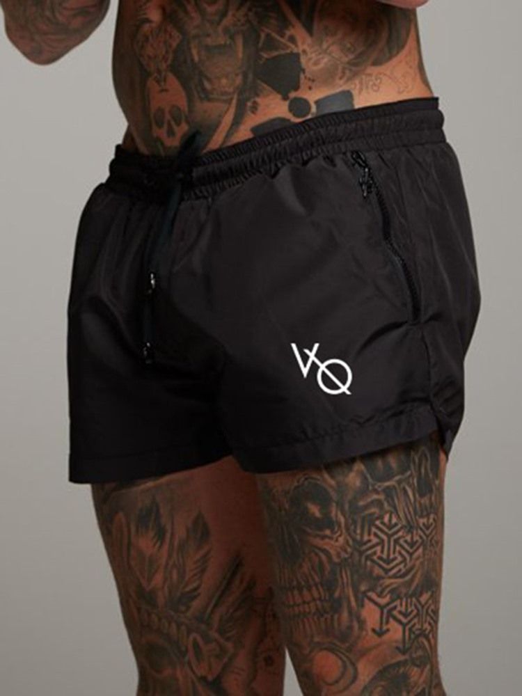 Menn Quick Dry Letter Shorts Sportsbukser