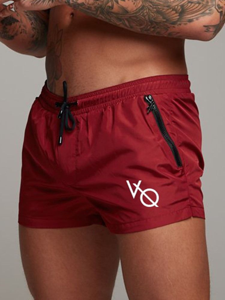 Menn Quick Dry Letter Shorts Sportsbukser