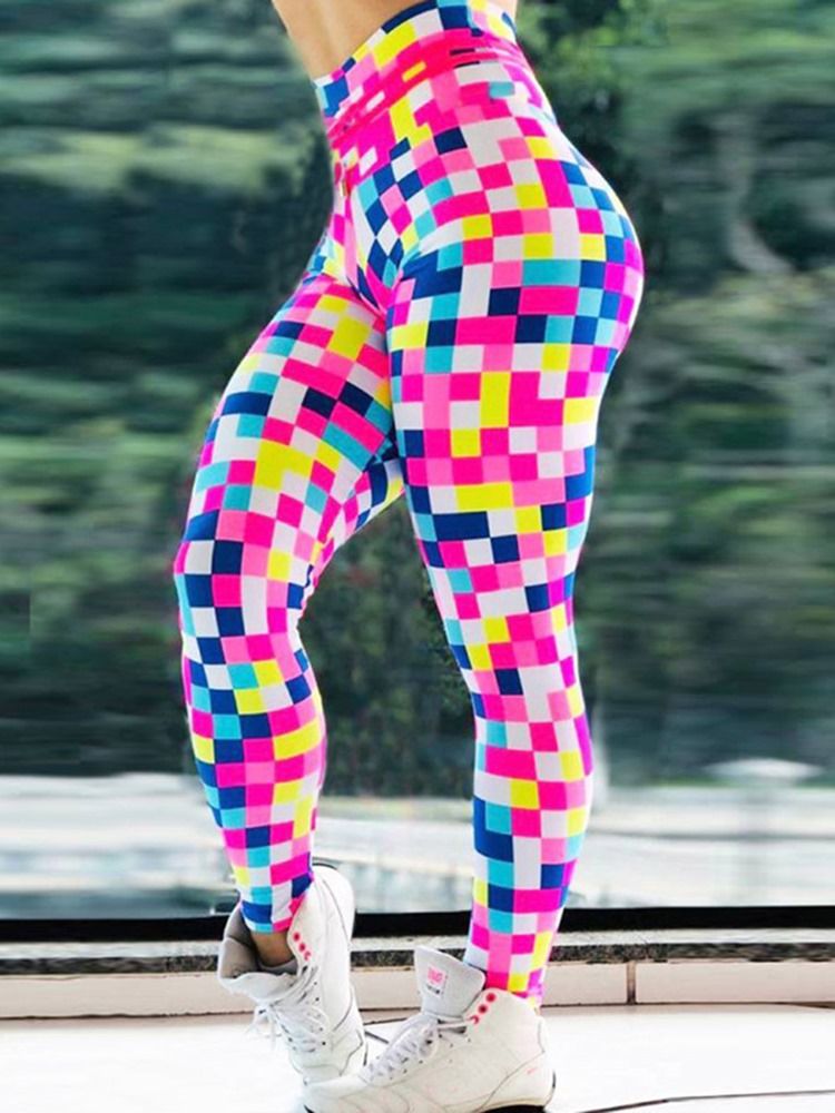 Mosaikktrykk Pustende Høy Midje Leggings Til Kvinner Yoga Bukser Høy Midje Tiktok Leggings