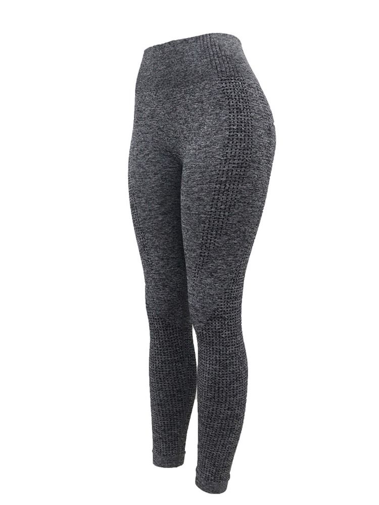 Polyester Solid Sømløs Ledd Pustende Kvinnelig Ankel Lengde Yoga Bukser Høy Midje Tiktok Leggings