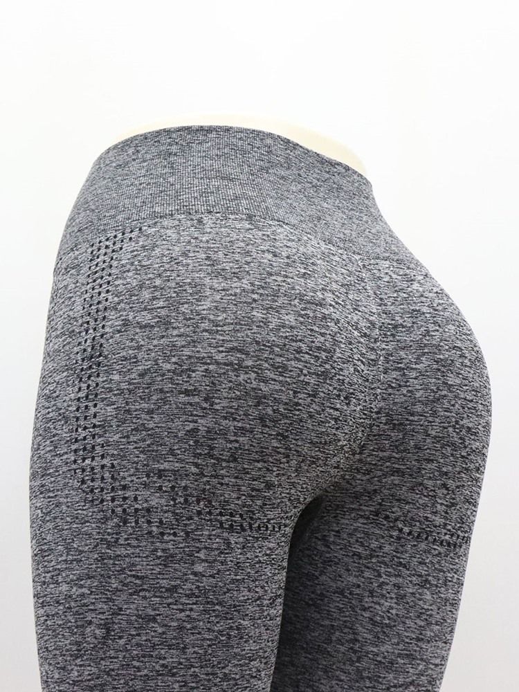 Polyester Solid Sømløs Ledd Pustende Kvinnelig Ankel Lengde Yoga Bukser Høy Midje Tiktok Leggings