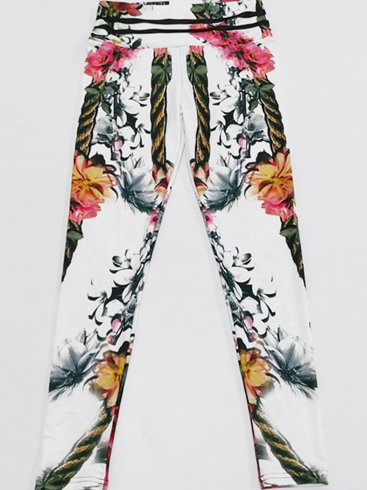 Print Floral Whip Nylon High Waist Dame Leggings Yogabukser High Waist Tiktok Leggings