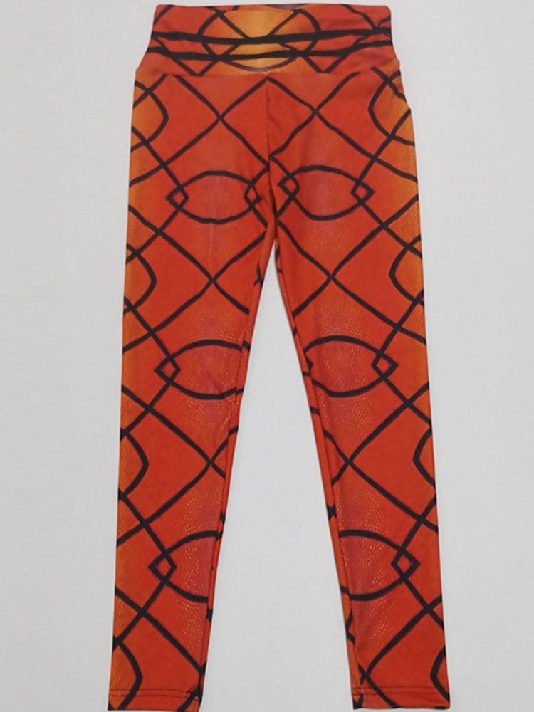 Pustende Geometrisk Polyesterutskrift For Damer Løpende Yoga-bukser Med Høy Midje Tiktok Leggings